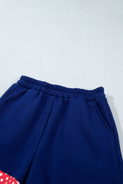 Gingham Trim Pullover Short Set