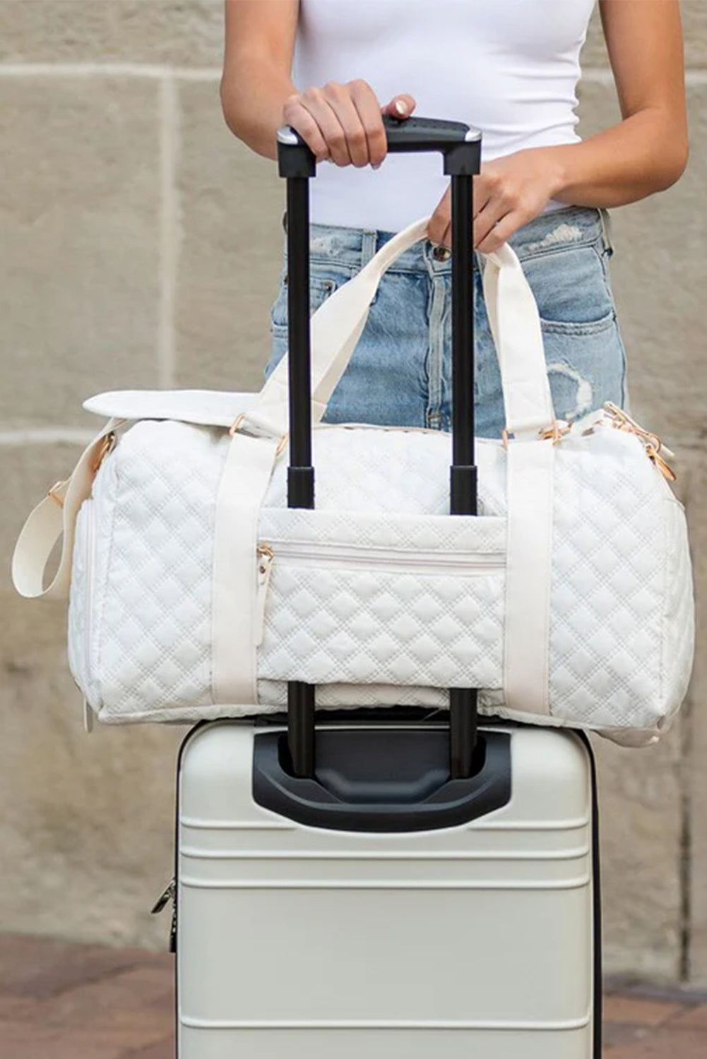 White Travel Glam Bag
