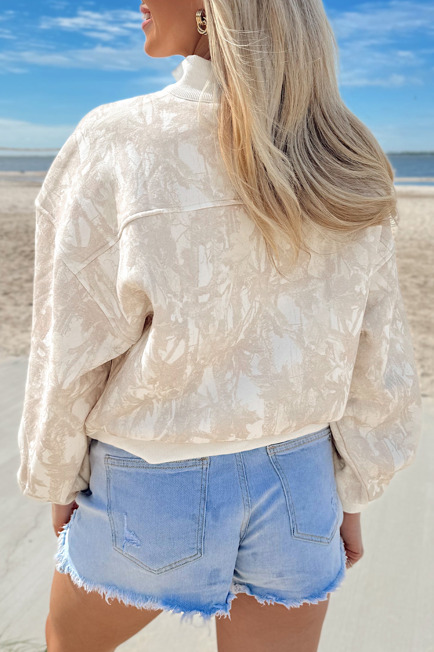 Luxe Beige Camo Sweatshirt