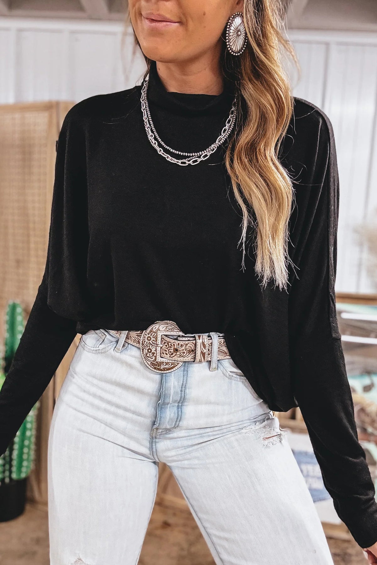 High Neck Long Sleeve Top