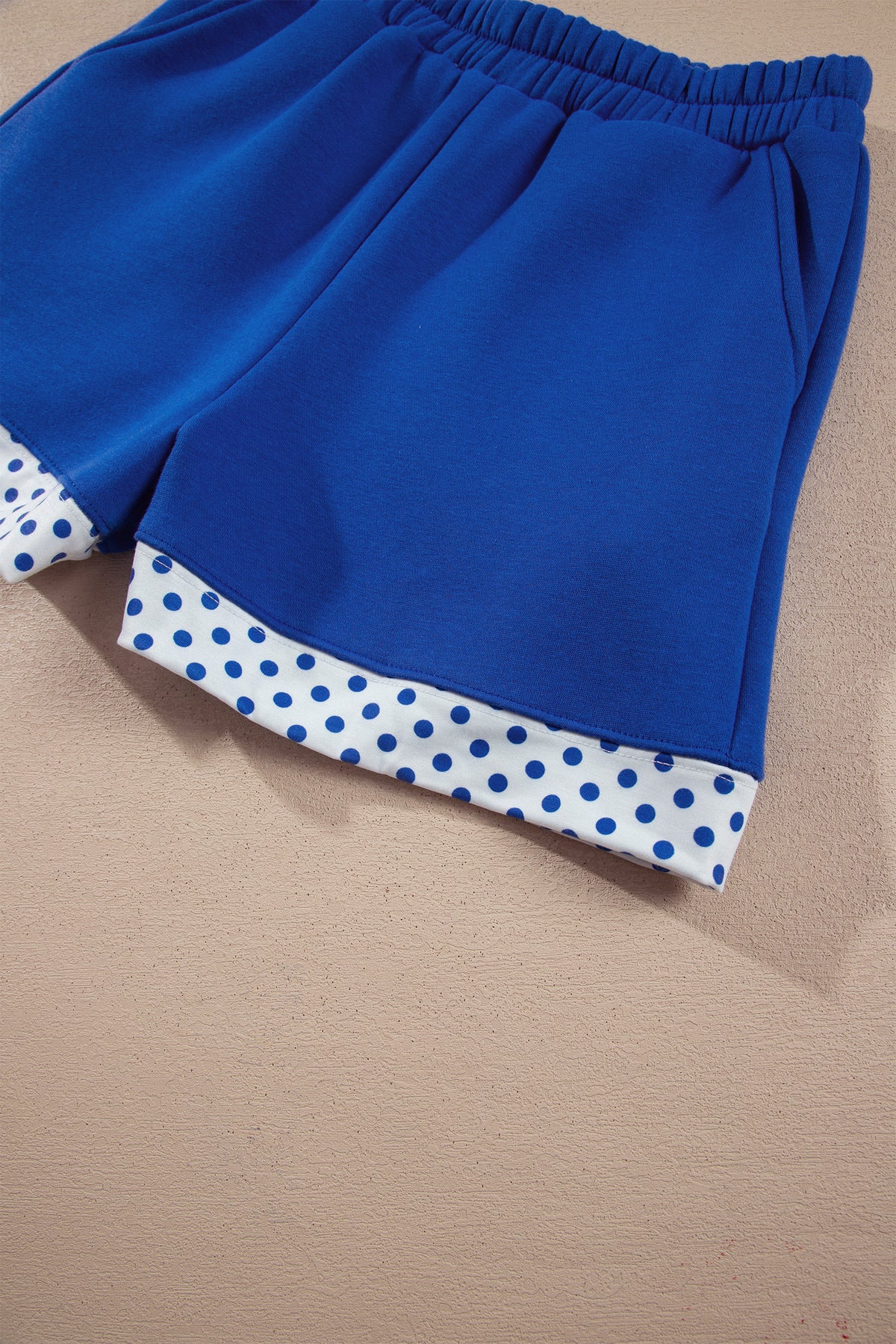 Gingham Trim Pullover Short Set