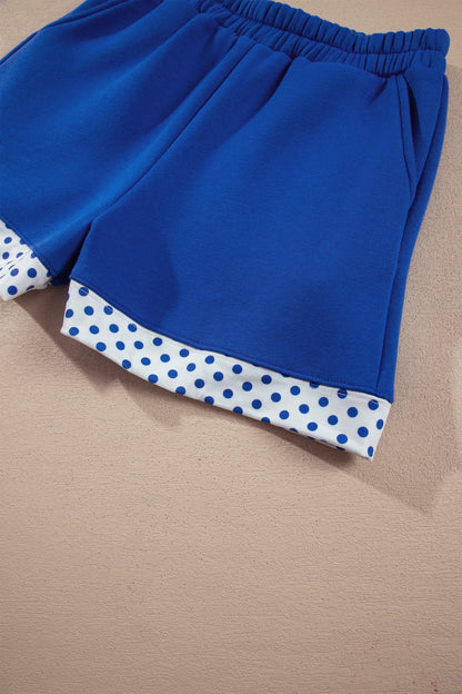 Gingham Trim Pullover Short Set
