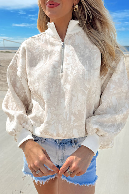 Luxe Beige Camo Sweatshirt